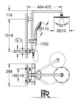 Душевая система  Grohe Euphoria XXL System 210 [27964 000] - Изображение №2 — Интернет-магазин ПроЗаказ