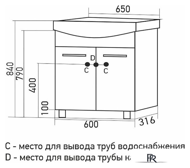  Mixline Тумба под умывальник Росток-65 553917 - Изображение №3 — Интернет-магазин ПроЗаказ