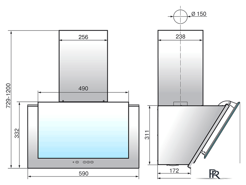Кухонная вытяжка Elikor Рубин 60П-650-К3Д (черный/антрацит) (934366) - Изображение №2 — Интернет-магазин ПроЗаказ