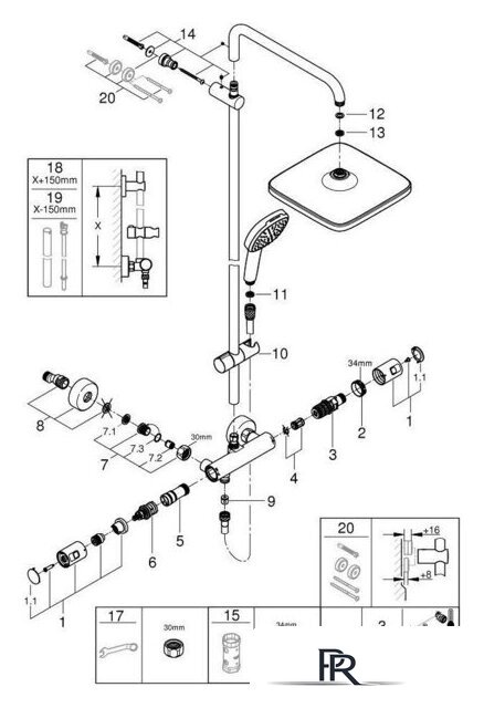 Душевая система  Grohe Vitalio Comfort 250 26696001 - Изображение №6 — Интернет-магазин ПроЗаказ