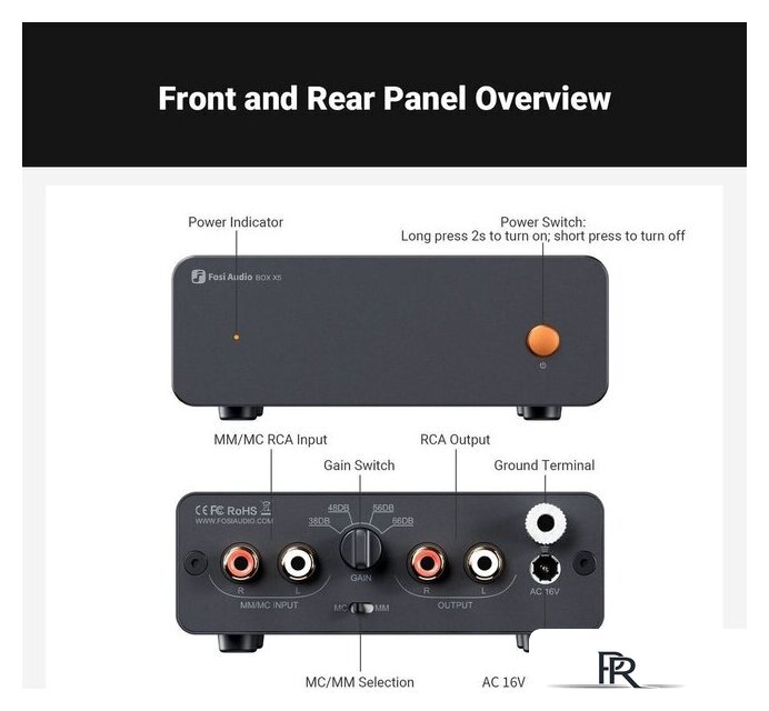 MM/MC фонокорректор Fosi Audio Box X5 - Изображение №2 — Интернет-магазин ПроЗаказ