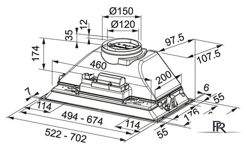 Кухонная вытяжка Franke FBI 705 XS 305.0599.508 - Изображение №2 — Интернет-магазин ПроЗаказ