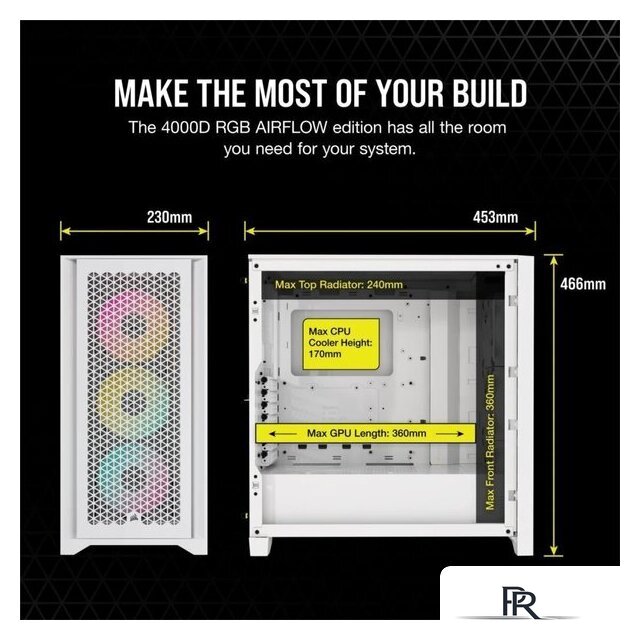 Корпус Corsair iCUE 4000D RGB Airflow CC-9011241-WW - Изображение №7 — Интернет-магазин ПроЗаказ