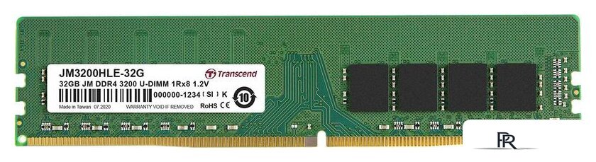 Оперативная память Transcend JetRam 32GB DDR4 PC4-25600 JM3200HLE-32G - Изображение №1 — Интернет-магазин ПроЗаказ