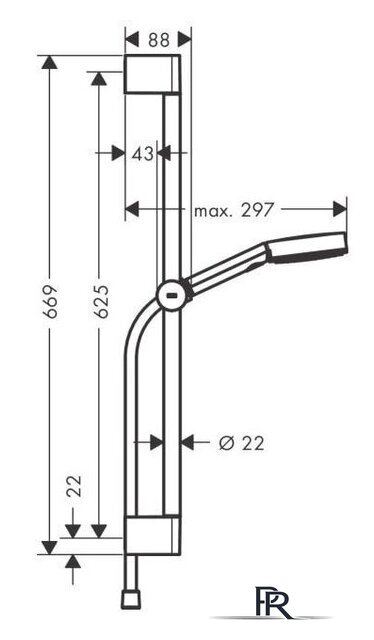 Душевой гарнитур  Hansgrohe Pulsify Select 105 3jet Relaxation 24160670 (черный матовый) - Изображение №2 — Интернет-магазин ПроЗаказ