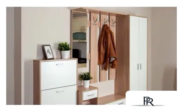 Стенка Империал Интер в прихожую (дуб сонома/белый) - Изображение №4 — Интернет-магазин ПроЗаказ