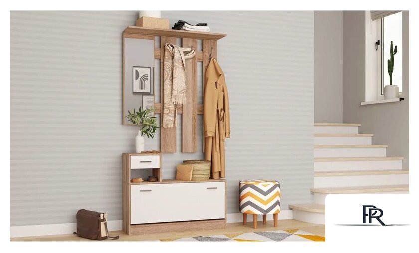 Стенка Империал Интер в прихожую (дуб сонома/белый) - Изображение №2 — Интернет-магазин ПроЗаказ