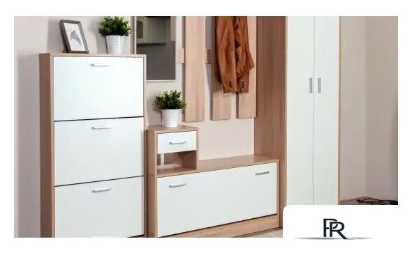 Стенка Империал Интер в прихожую (дуб сонома/белый) - Изображение №5 — Интернет-магазин ПроЗаказ