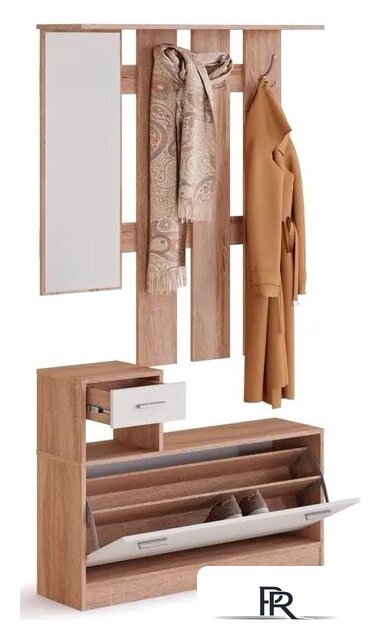 Стенка Империал Интер в прихожую (дуб сонома/белый) - Изображение №1 — Интернет-магазин ПроЗаказ