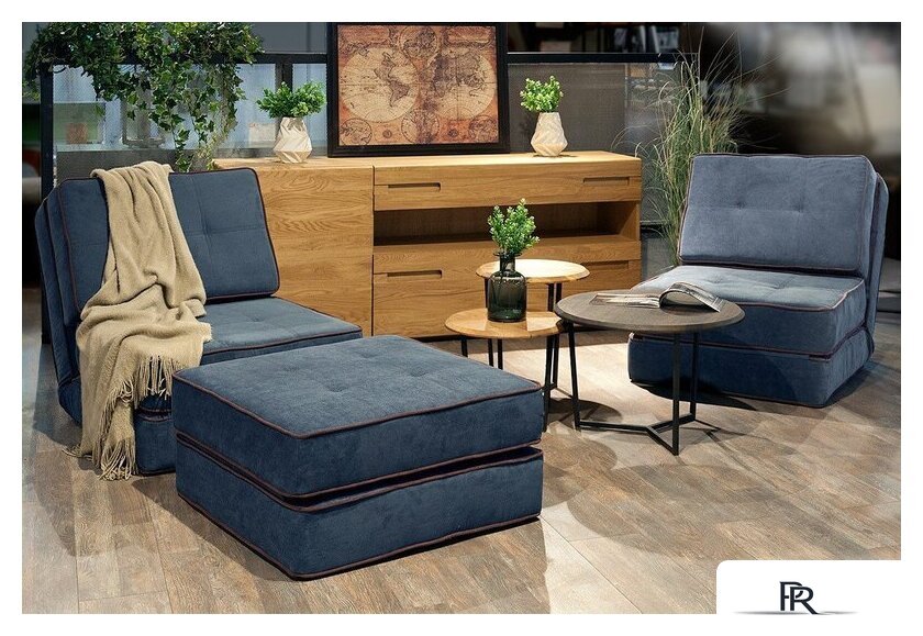 Кресло-кровать Лама-мебель Раскладное Марио (Bahama Denim/Bahama Grey) - Изображение №13 — Интернет-магазин ПроЗаказ