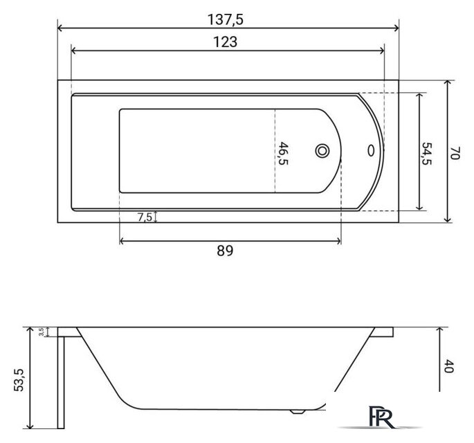 Ванна Lauter Amelia 140 21204040 (с каркасом и сифоном 21Y31000 хром) - Изображение №33 — Интернет-магазин ПроЗаказ