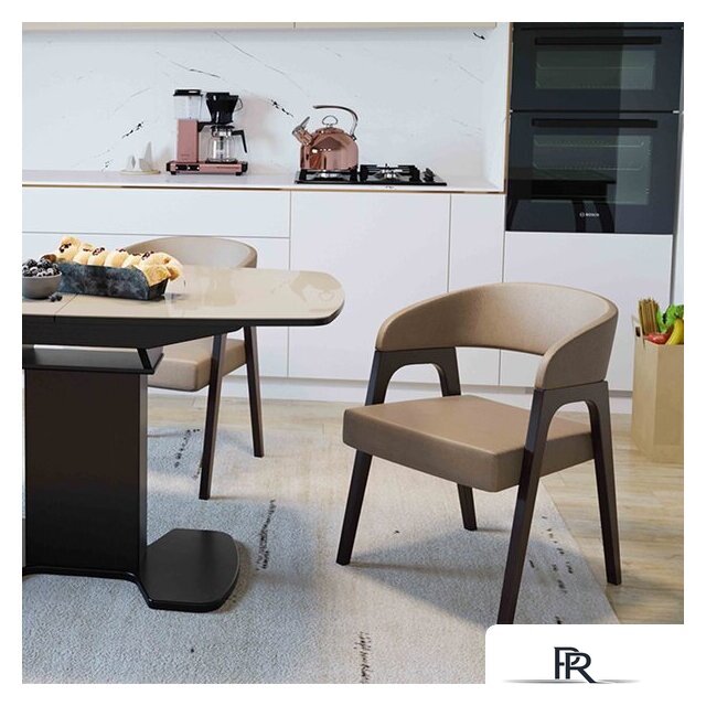 Стул с подлокотниками Трия Техас (графит №219 Велюр Jercy graphite/белый матовый) - Изображение №3 — Интернет-магазин ПроЗаказ