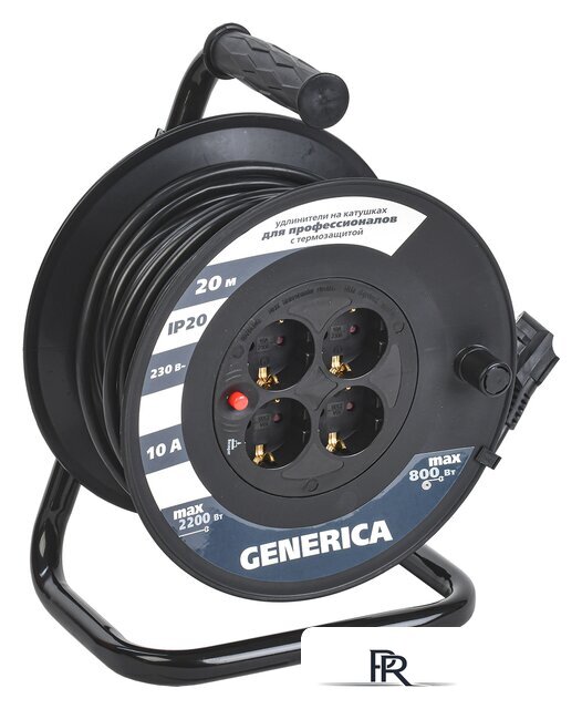 Удлинитель на катушке Generica УК20 WKP10-10-04-20-G (20 м, черный) - Изображение №1 — Интернет-магазин ПроЗаказ