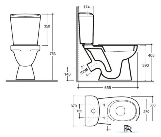 Унитаз напольный Керамин Лаго ЖС Инкоэр-Б1 (однорежимный дюропласт) - Изображение №8 — Интернет-магазин ПроЗаказ