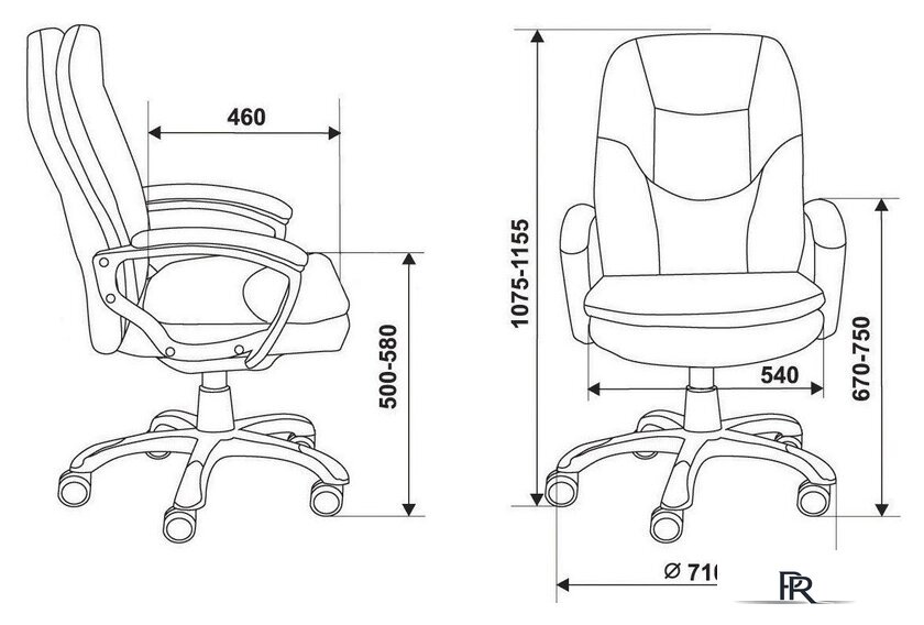 Офисное кресло Бюрократ CH-868N (коричневый Boroko-37) - Изображение №9 — Интернет-магазин ПроЗаказ