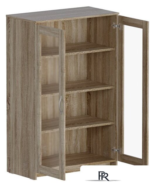 Тумба Mio Tesoro Сириус 2 двери со стеклом 78x123 2.02.03.390.3 (дуб сонома) - Изображение №2 — Интернет-магазин ПроЗаказ