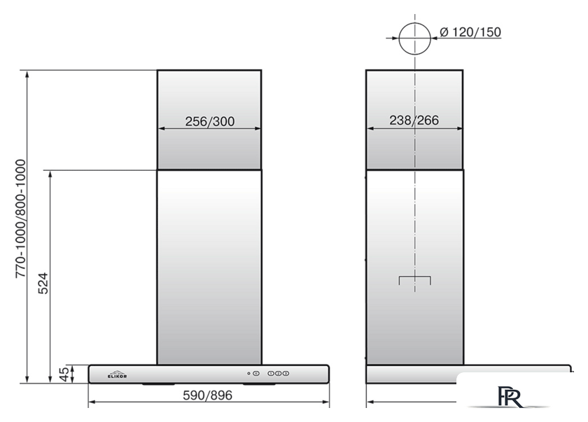 Кухонная вытяжка Elikor Квадра 90П-650-К3Д (антрацит) (943863) - Изображение №2 — Интернет-магазин ПроЗаказ