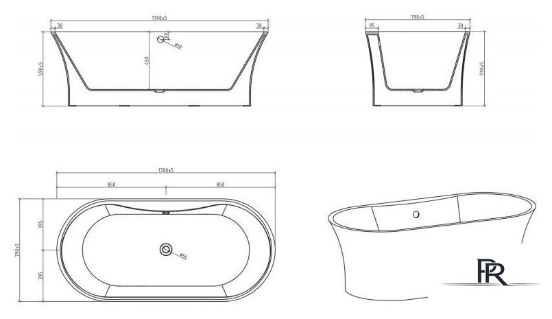 Ванна BelBagno BB202 160x80 - Изображение №3 — Интернет-магазин ПроЗаказ