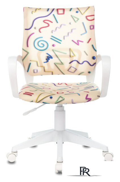 Компьютерное кресло Бюрократ Burokids 1W 1920820 (песочный Sticks 02/пластик белый) - Изображение №2 — Интернет-магазин ПроЗаказ