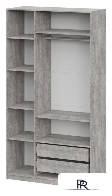 Шкаф распашной Mio Tesoro ШК 5 1200 3-х створчатый (цемент светлый/белый шагрень) - Изображение №7 — Интернет-магазин ПроЗаказ