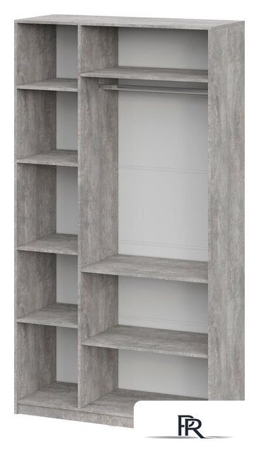 Шкаф распашной Mio Tesoro ШК 5 1200 3-х створчатый (цемент светлый/белый шагрень) - Изображение №5 — Интернет-магазин ПроЗаказ