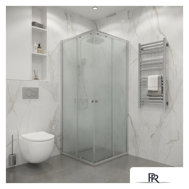 Душевой уголок Niagara Eco NG-1009-14QMT 90x90x190 (хром/стекло матовое) - Изображение №3 — Интернет-магазин ПроЗаказ