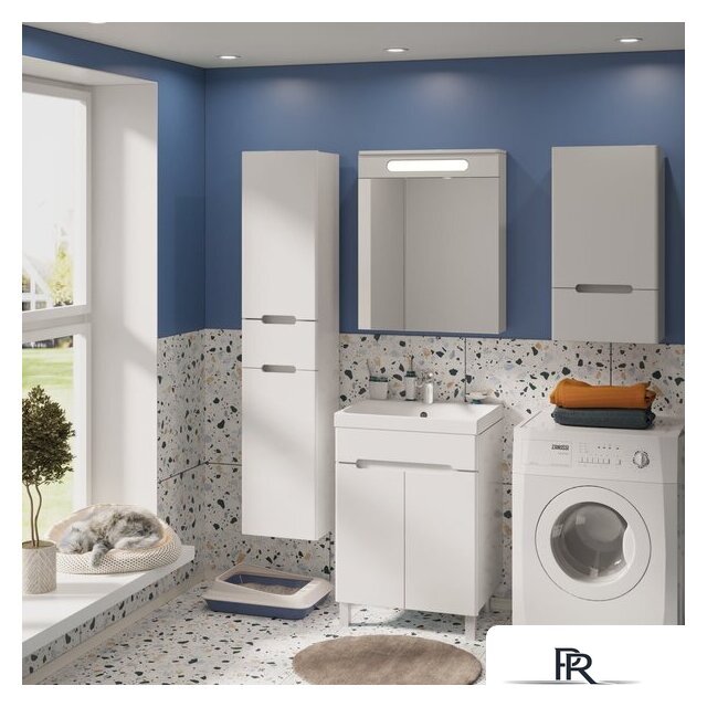  Runo Шкаф-пенал для ванной Парма 35 правый с корзиной (напольный/подвесной) - Изображение №7 — Интернет-магазин ПроЗаказ