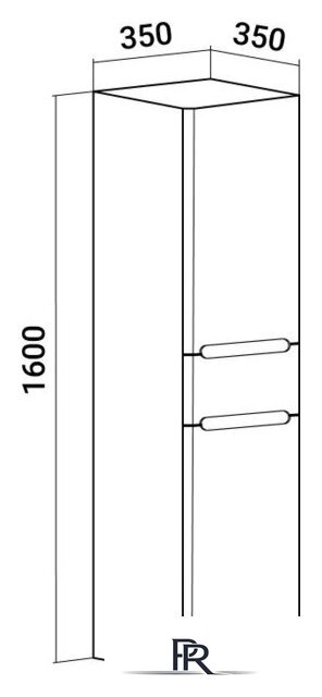  Runo Шкаф-пенал для ванной Парма 35 правый с корзиной (напольный/подвесной) - Изображение №9 — Интернет-магазин ПроЗаказ