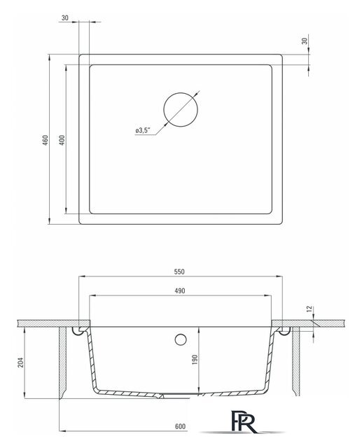 Кухонная мойка Deante Corda ZQA G10C (графитовый металлик) - Изображение №2 — Интернет-магазин ПроЗаказ