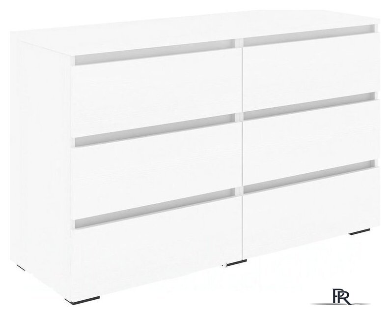 Комод Кортекс-мебель Бари 120 6ш (белый/белый/белый) - Изображение №1 — Интернет-магазин ПроЗаказ