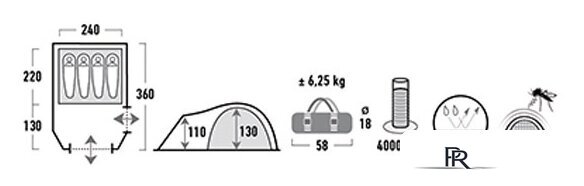 Треккинговая палатка High Peak Mesos 4 - Изображение №8 — Интернет-магазин ПроЗаказ