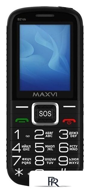 Кнопочный телефон Maxvi B21ds (черный) - Изображение №2 — Интернет-магазин ПроЗаказ