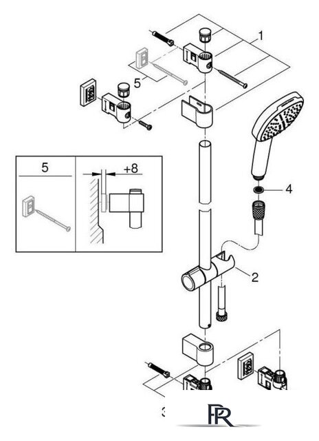 Душевой гарнитур  Grohe Vitalio Comfort 110 269302431 - Изображение №4 — Интернет-магазин ПроЗаказ