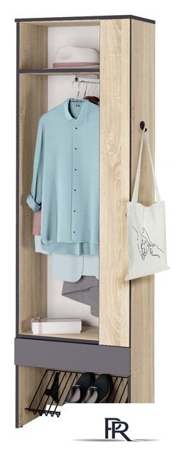 Шкаф распашной Аквилон Эльза №2 с зеркалом (дуб сонома) - Изображение №5 — Интернет-магазин ПроЗаказ