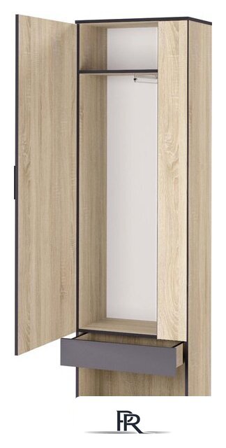 Шкаф распашной Аквилон Эльза №2 с зеркалом (дуб сонома) - Изображение №2 — Интернет-магазин ПроЗаказ