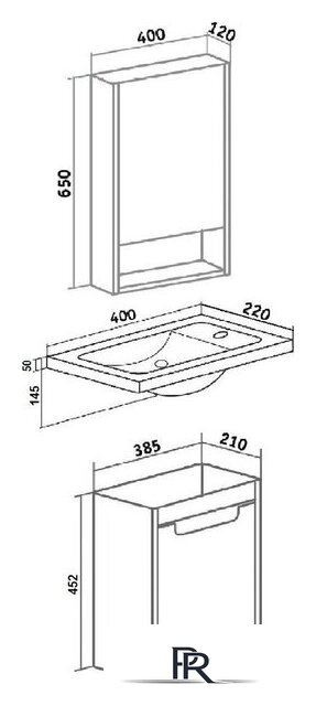  Runo Тумба с умывальником Микра 40 правая + Como 40 (подвесная, белый) - Изображение №9 — Интернет-магазин ПроЗаказ