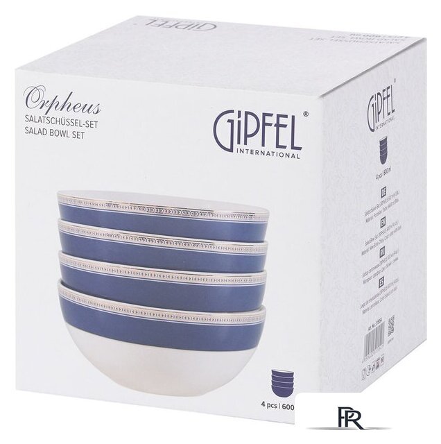 Набор салатников Gipfel Orpheus 51554 (4шт, белый/синий) - Изображение №5 — Интернет-магазин ПроЗаказ