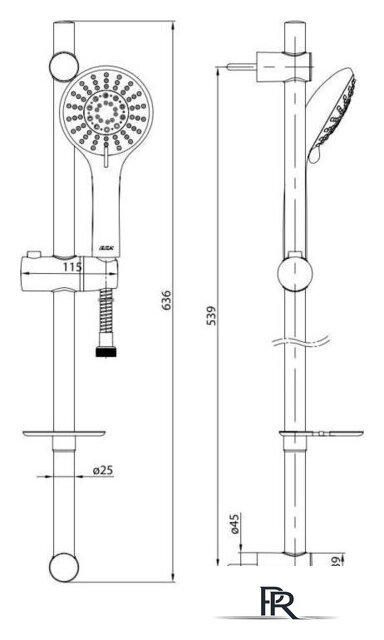 Душевой гарнитур  E.C.A. Logika 102146027EX - Изображение №2 — Интернет-магазин ПроЗаказ