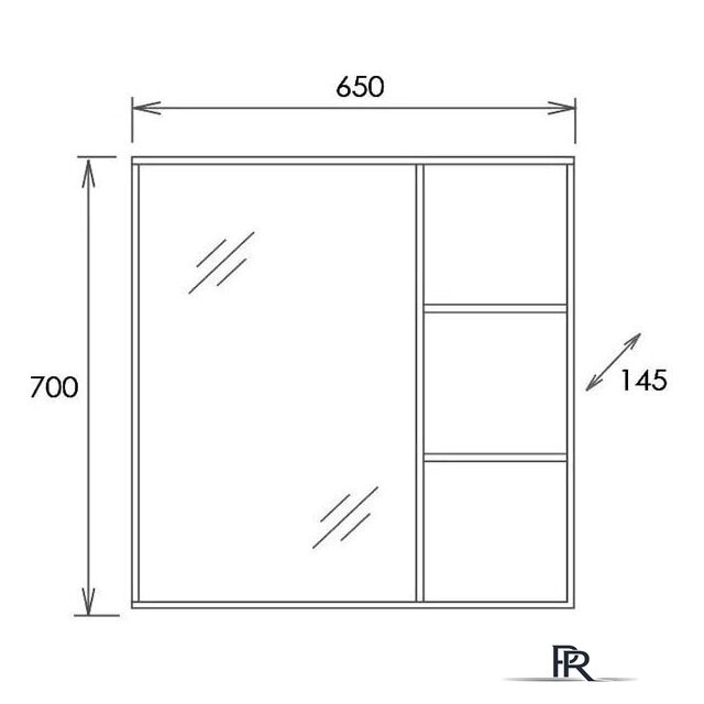  Onika Шкаф с зеркалом Девис 65.00У 206542 - Изображение №4 — Интернет-магазин ПроЗаказ