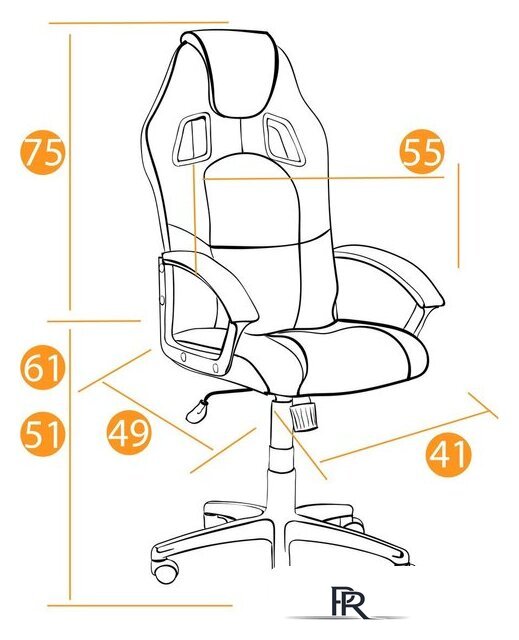 Игровое (геймерское) кресло TetChair Driver (флок/ткань, коричневый) - Изображение №18 — Интернет-магазин ПроЗаказ