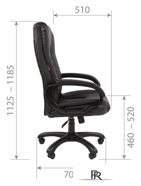 Офисное кресло CHAIRMAN 600 (экопремиум, черный) - Изображение №5 — Интернет-магазин ПроЗаказ