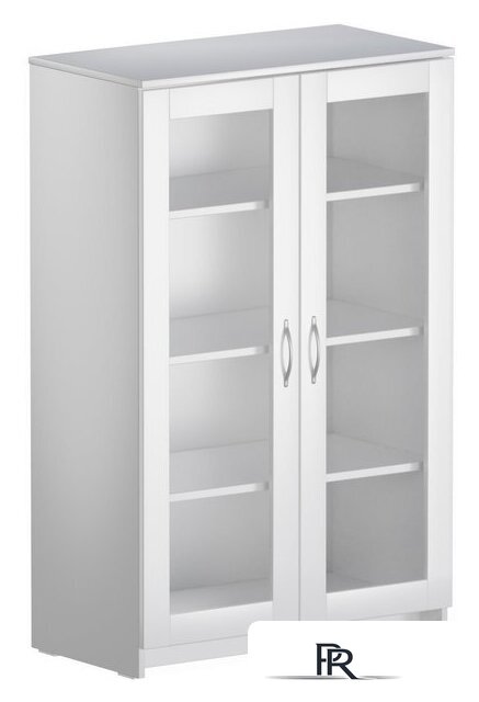 Тумба Mio Tesoro Сириус 2 двери со стеклом 78x123 2.02.03.390.1 (белый) - Изображение №1 — Интернет-магазин ПроЗаказ