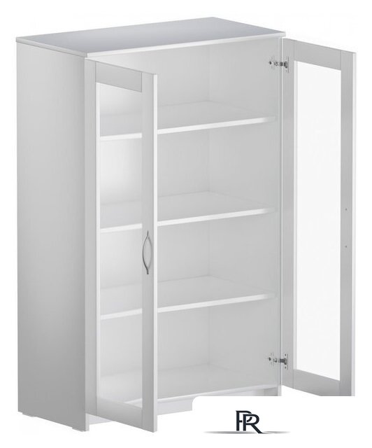 Тумба Mio Tesoro Сириус 2 двери со стеклом 78x123 2.02.03.390.1 (белый) - Изображение №2 — Интернет-магазин ПроЗаказ