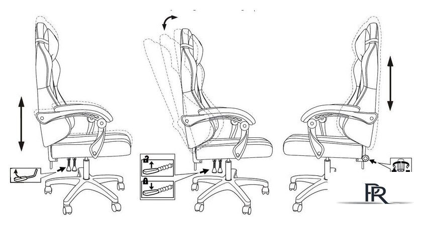 Игровое (геймерское) кресло Бюрократ Zombie Rudger (черный) - Изображение №20 — Интернет-магазин ПроЗаказ