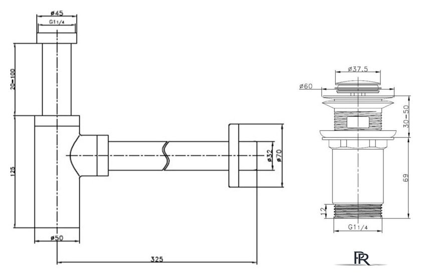 Умывальник Lauter 21393-60-A + клапан 21190W + сифон 21635W (белый матовый) - Изображение №18 — Интернет-магазин ПроЗаказ