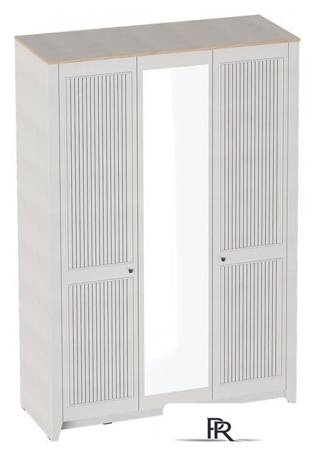 Шкаф распашной Мебельград Валенсия 3-х дверный 150x57.6x221 (персидский жемчуг /дуб натуральный светлый) - Изображение №1 — Интернет-магазин ПроЗаказ