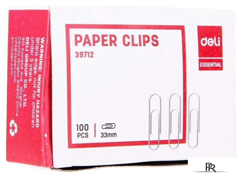 Скрепки Deli 39712 (100 шт) - Изображение №2 — Интернет-магазин ПроЗаказ