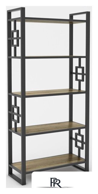 Стеллаж Hype Mebel Квадро 50x200 (черный/дуб галифакс олово) - Изображение №1 — Интернет-магазин ПроЗаказ