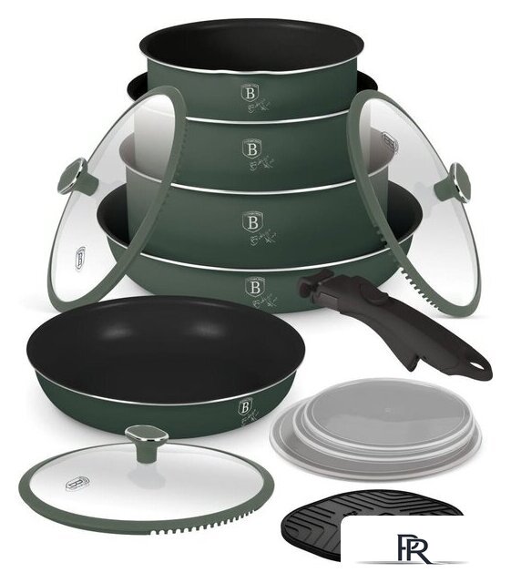 Набор кастрюль Berlinger Haus Matte Green Collection BH-8423 - Изображение №1 — Интернет-магазин ПроЗаказ