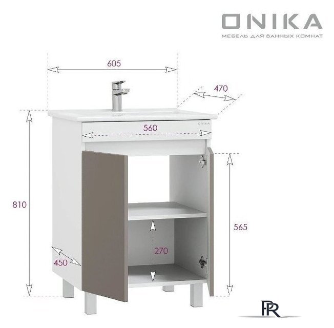  Onika Тумба под умывальник Марви 60 106152 (мокка) - Изображение №11 — Интернет-магазин ПроЗаказ